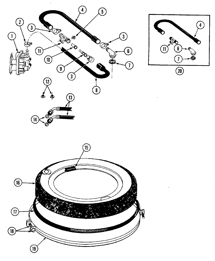 TUB COVER Diagram and Parts List for LSE7800AGE  Maytag Washer Dryer Combo