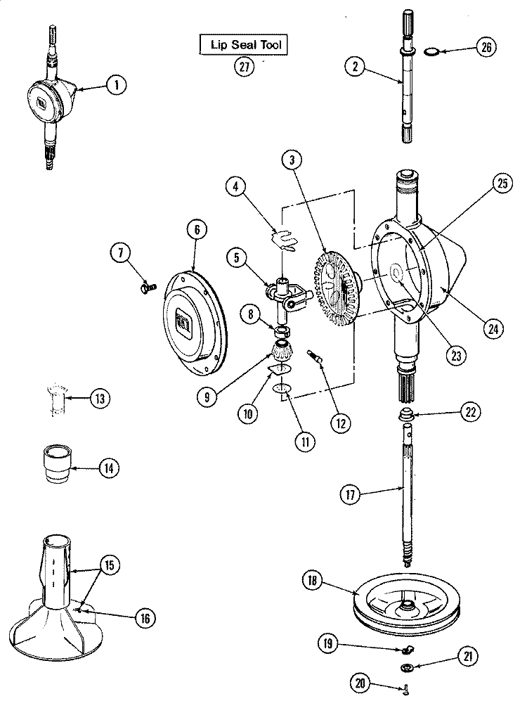 TRANSMISSION Diagram and Parts List for LSE7800AGE  Maytag Washer Dryer Combo