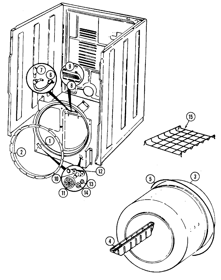 TUMBLER Diagram and Parts List for JDG3000A  Jenn-Air Dryer
