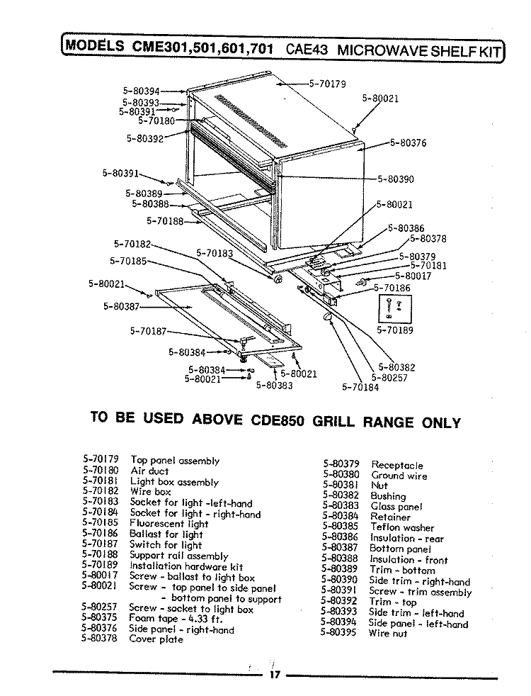 BASE ASSEMBLY & COMPONENTS (501, 601, 701) Diagram and Parts List for CME701  Maytag Microwave