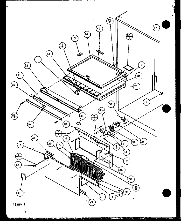DIVIDER AND EVAP Diagram and Parts List for 86065 P1125514W E Litton Refrigerator
