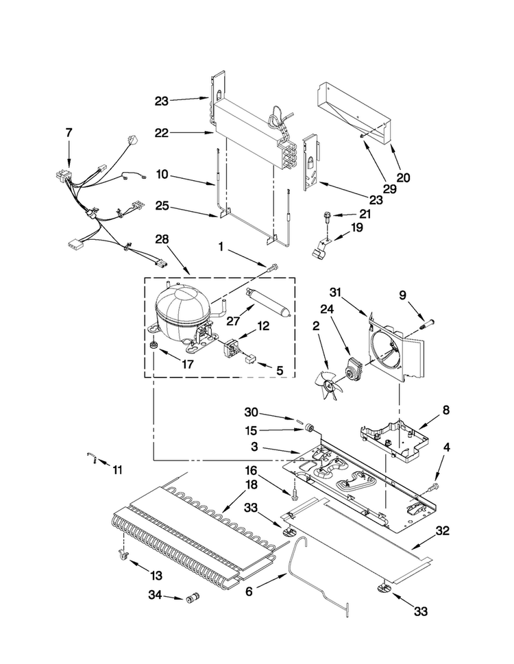 Unit Parts Diagram and Parts List for MFI2665XEB5  Maytag Refrigerator