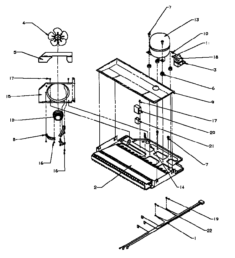 Compressor Compartment Diagram and Parts List for TC18A3L-P1181812WL  Amana Refrigerator