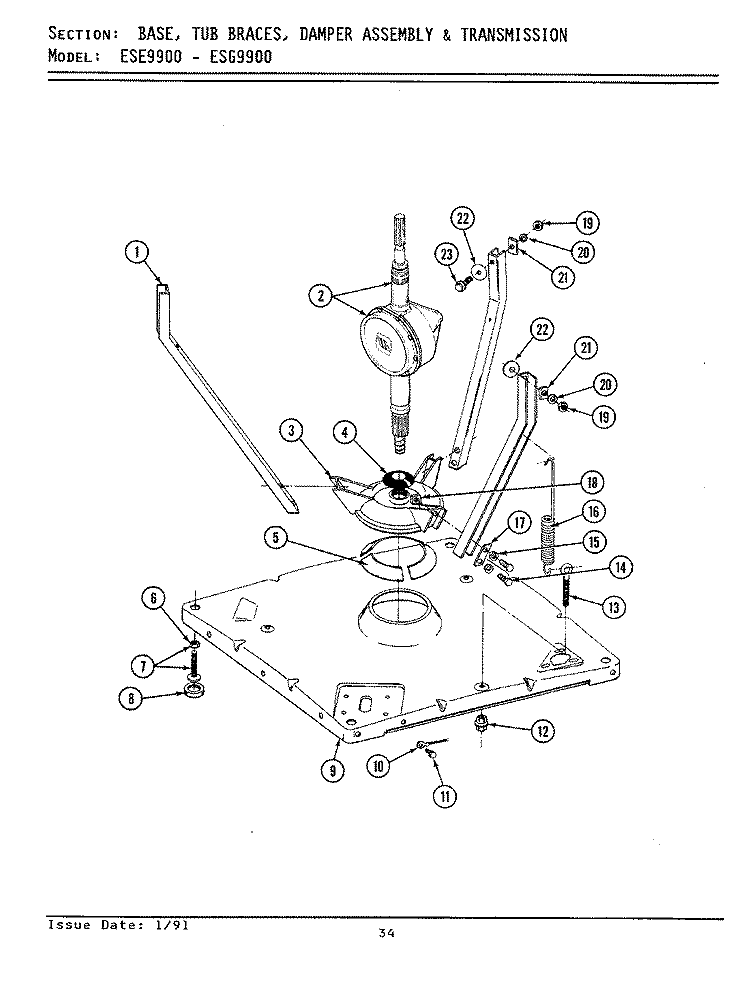BASE (ESE9900 & ESG9900) Diagram and Parts List for ESE9900  Maytag Washer Dryer Combo