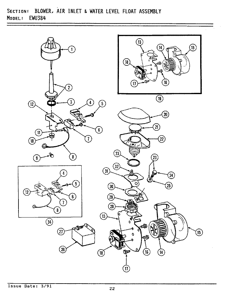 DOOR ASSEMBLY Diagram and Parts List for EWU384  Maytag Dishwasher