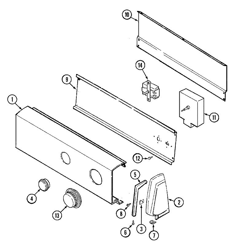 CONTROL PANEL (LDEA300AGE) Diagram and Parts List for LDEA300AGE  Admiral Dryer