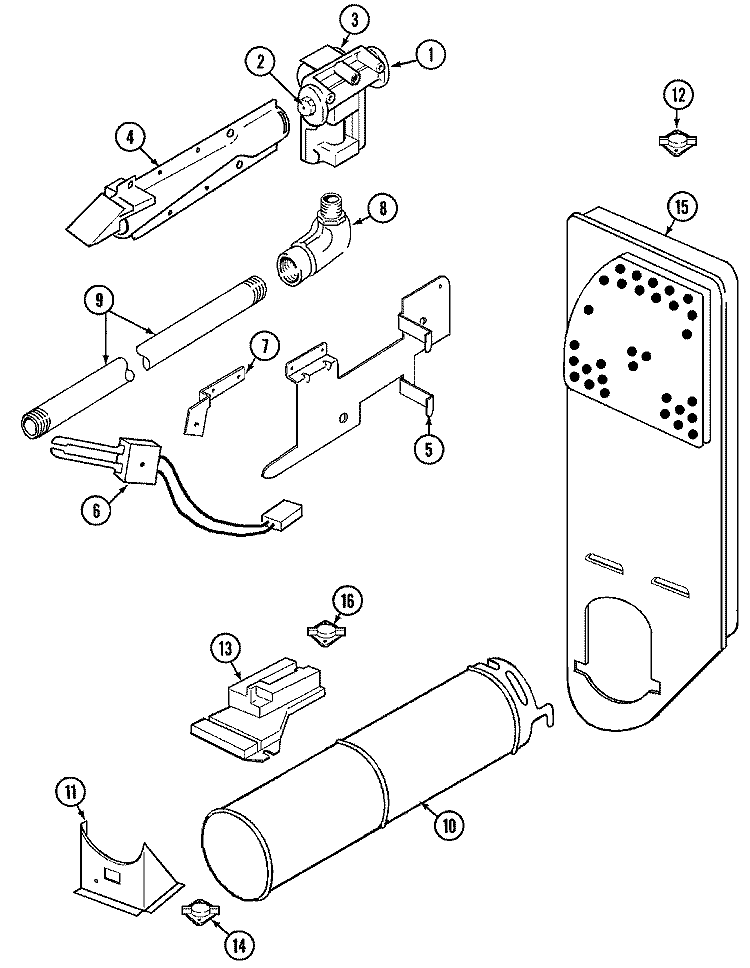 GAS CARRYING Diagram and Parts List for ADG20N3V  Admiral Dryer