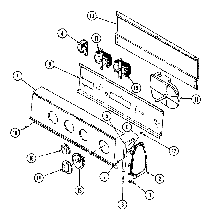 CONTROL PANEL Diagram and Parts List for LWN204A  Norge Washer