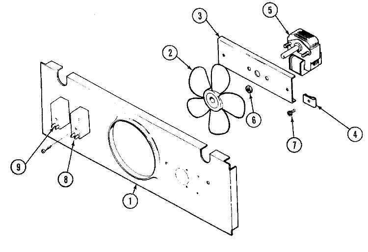 BLOWER MOTOR (COOLING) Diagram and Parts List for W2750B-C  Jenn-Air Wall Oven