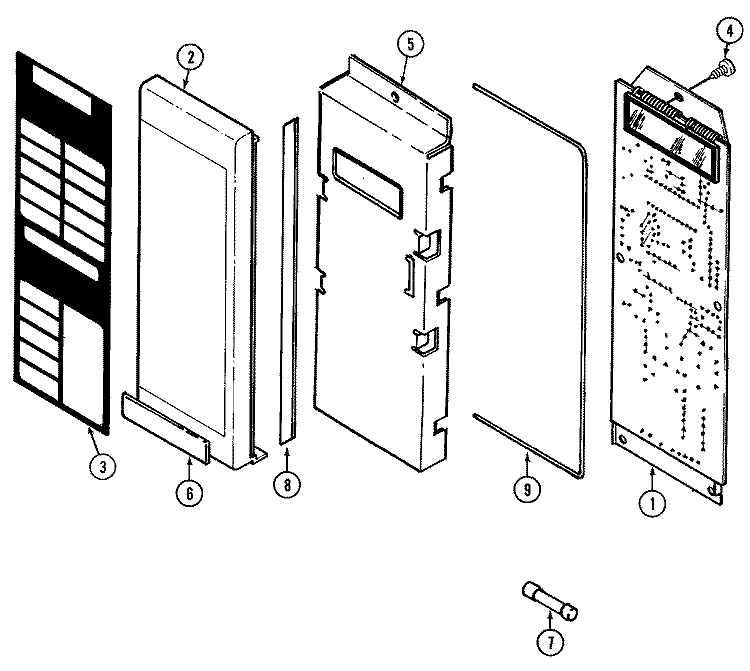 CONTROL PANEL (UPPER) Diagram and Parts List for M167W  Jenn-Air Microwave