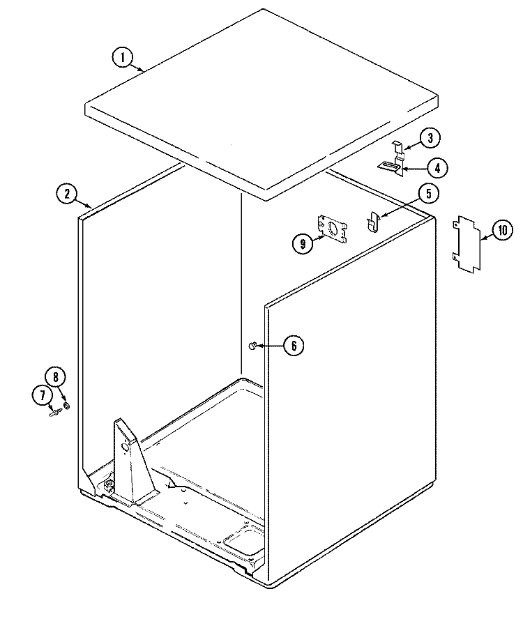 CABINET (AAE & AAM) Diagram and Parts List for LDGA200AAM  Admiral Dryer