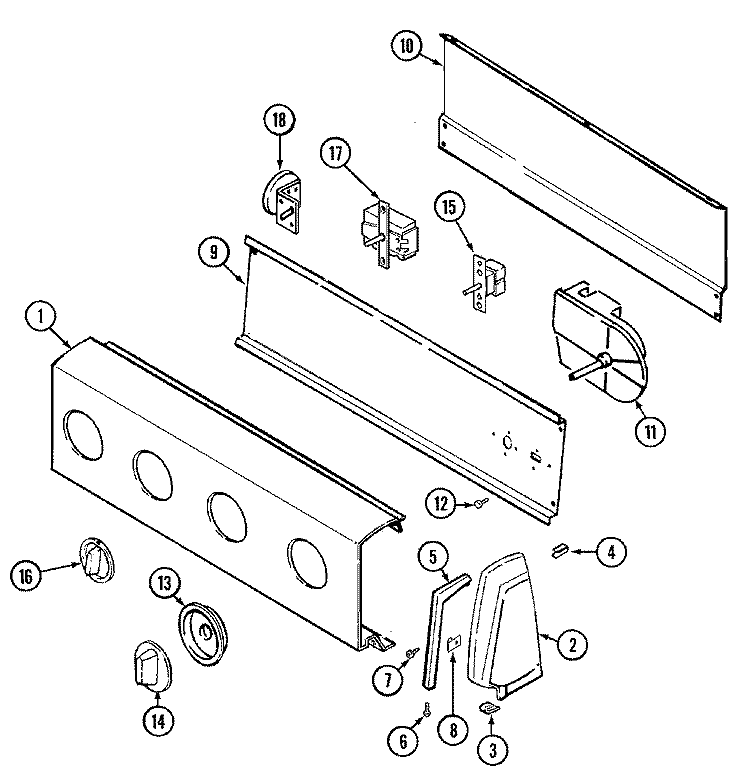 CONTROL PANEL Diagram and Parts List for LWP223V  Norge Washer