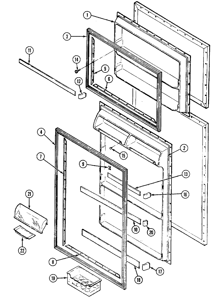 INNER DOOR Diagram and Parts List for RTC1500CAE  Maytag Refrigerator