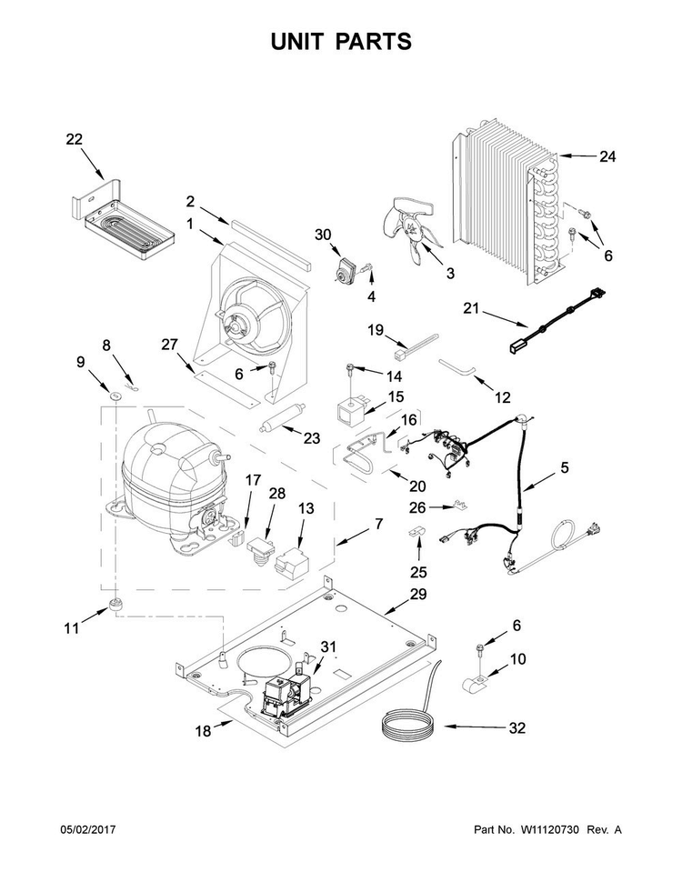 Unit Parts Diagram and Parts List for JIM159XYRS0  Jenn-Air Ice Maker