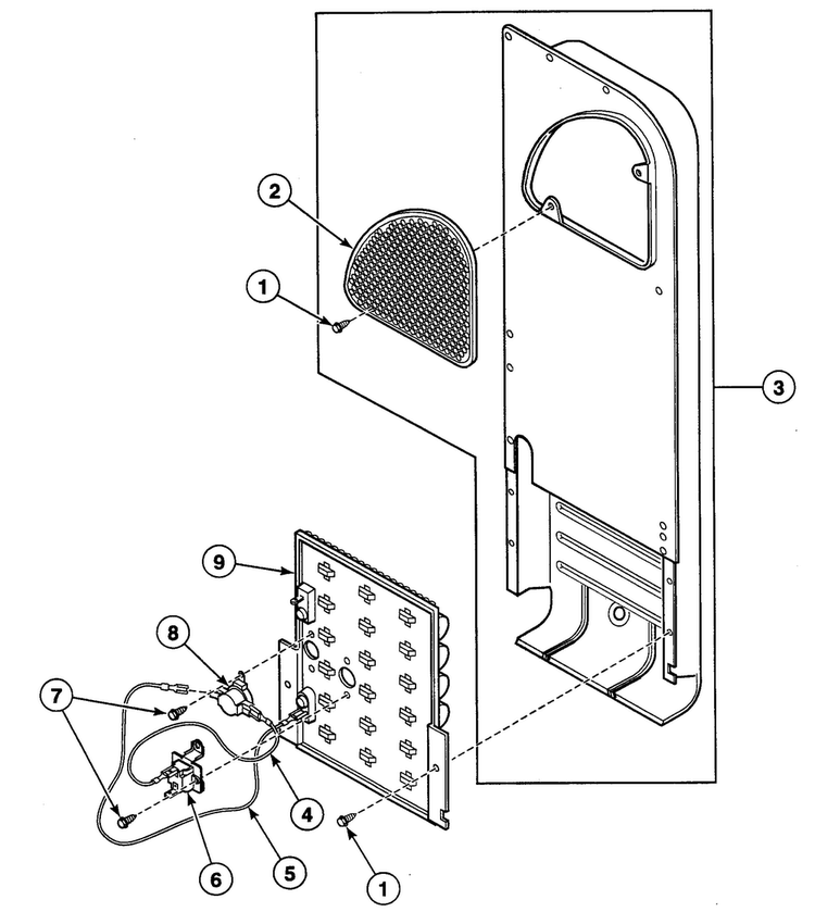 Heater Assy Diagram and Parts List for SDEF07QJ1500  Speed Queen Dryer