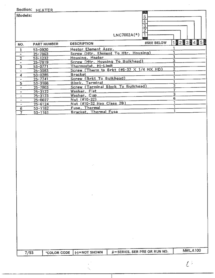 Heater Page 2 Diagram and Parts List for 7002A  Norge Dryer