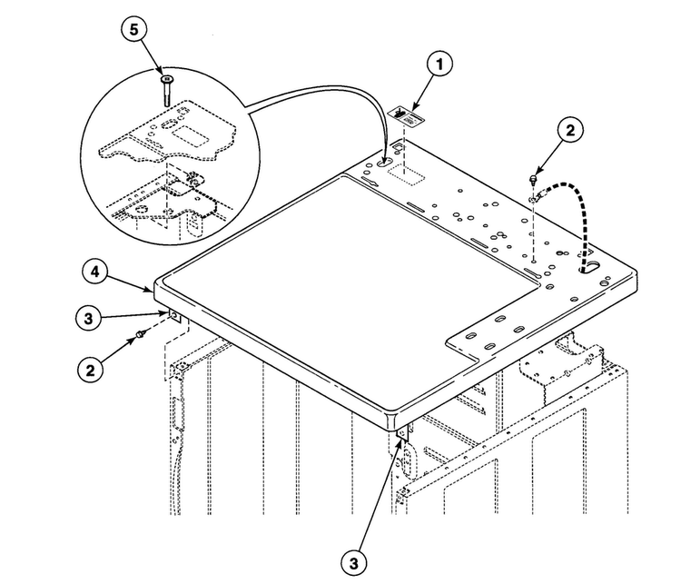 Cabinet Top Diagram and Parts List for SDE707QF1500  Speed Queen Dryer
