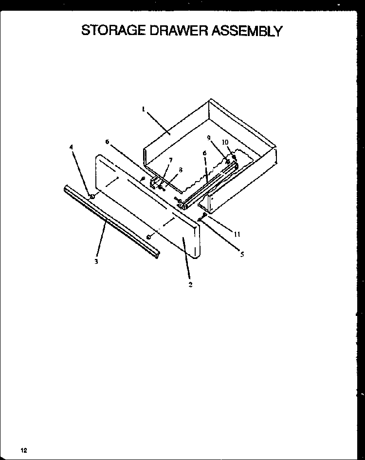 Storage Door Assembly Diagram and Parts List for SBE22AX P1142412NL Amana Range