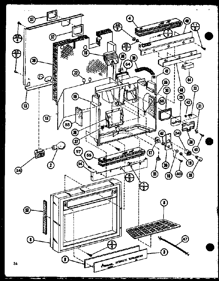 Insullation Diagram and Parts List for SLDI25F-P7642103W  Amana Refrigerator