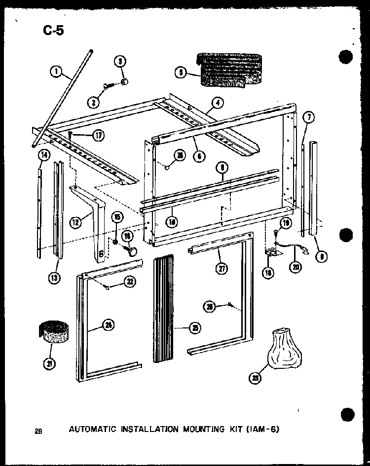 Automatic Installation Mounting Diagram and Parts List for ES9-2MS P54974-46R Amana Air Conditioner