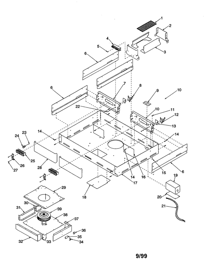 Cavity Diagram and Parts List for AKED3050E-P1131765NE  Amana Cooktop