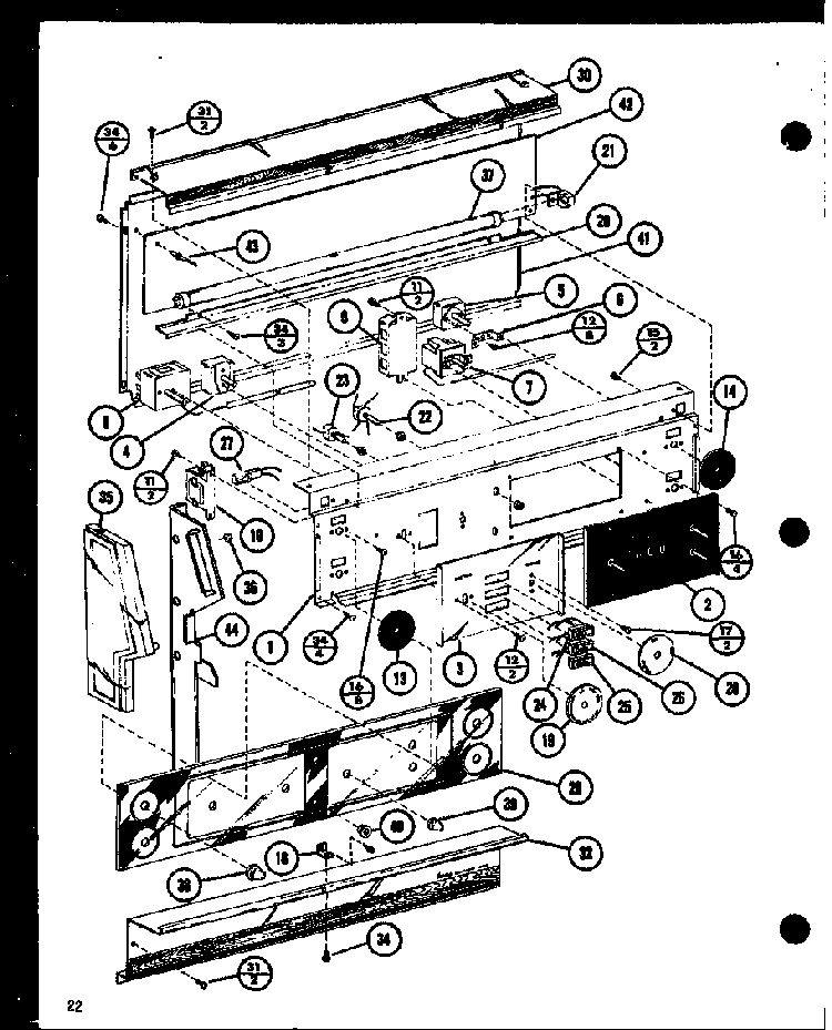 Control Panel Diagram and Parts List for ARC-502 P85675-1S Amana Range