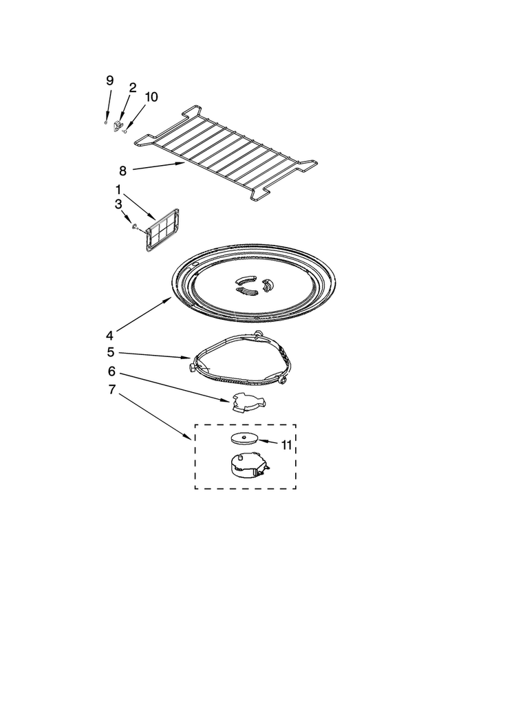Turntable Parts Diagram and Parts List for AMV2174VAS0  Amana Microwave