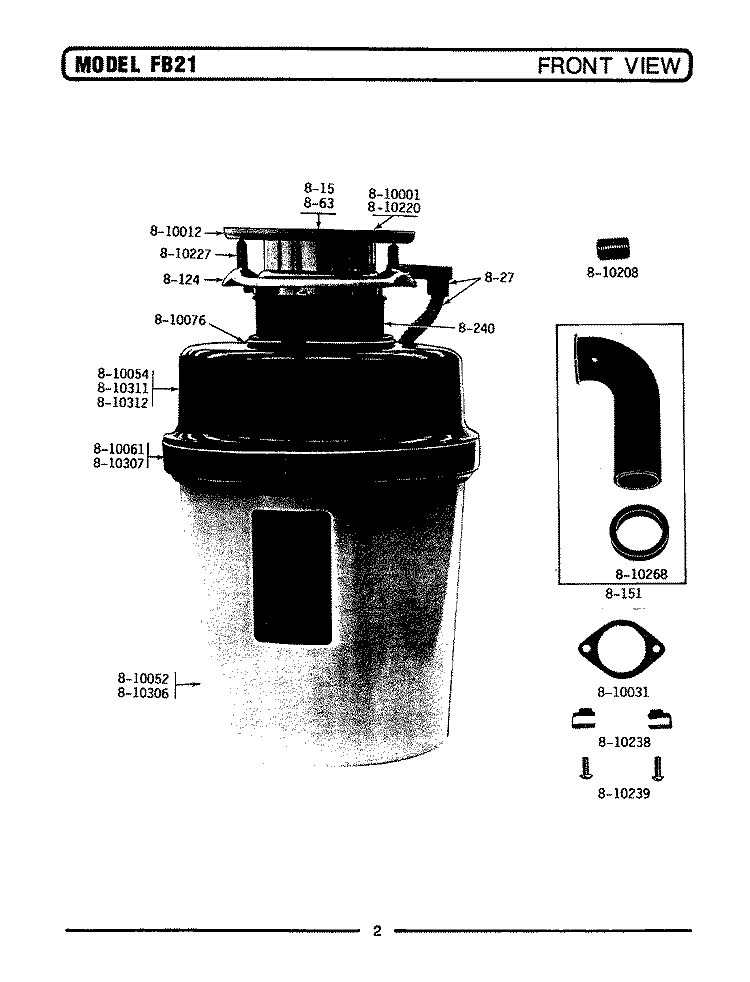ELECTRICAL PARTS (FC3) Diagram and Parts List for FC3  Maytag Food Waste Disposer