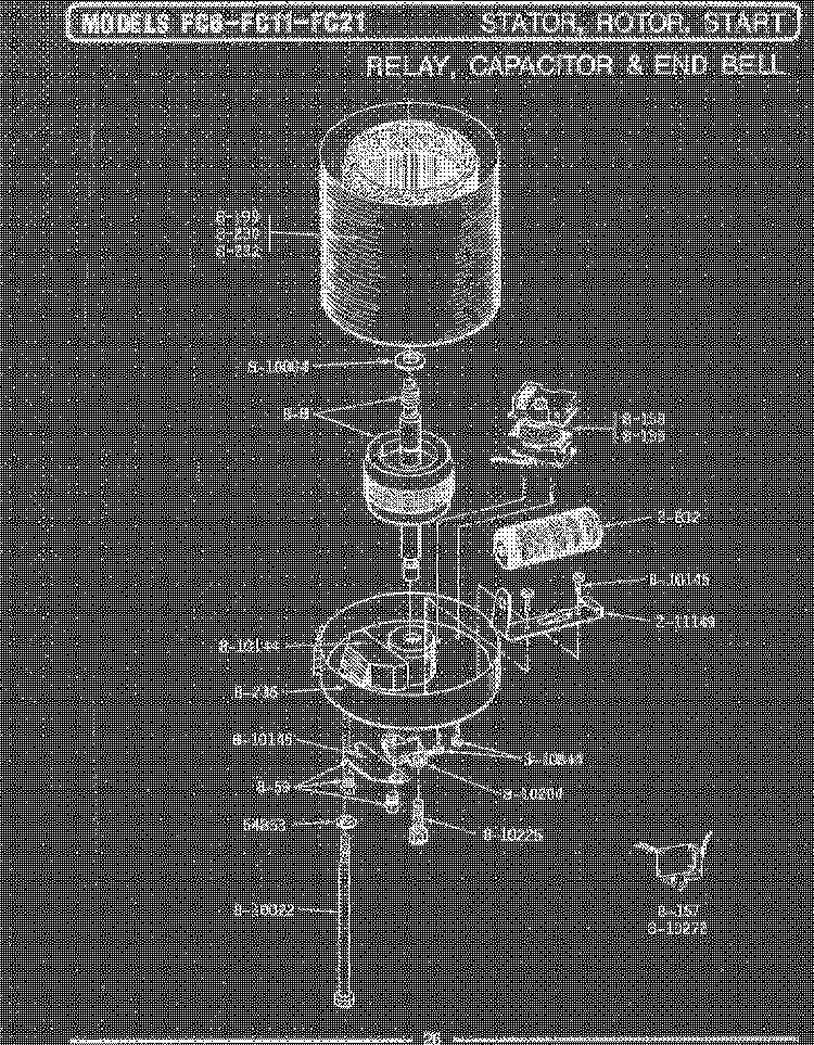 STATR, ROTOR, RELAY, CPTR, BELL (FC6, 11, 21) Diagram and Parts List for FC6  Maytag Food Waste Disposer