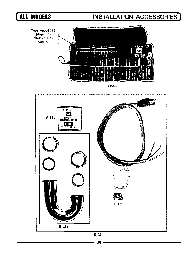 ELECTRICAL COMPONENTS Diagram and Parts List for FC6  Maytag Food Waste Disposer