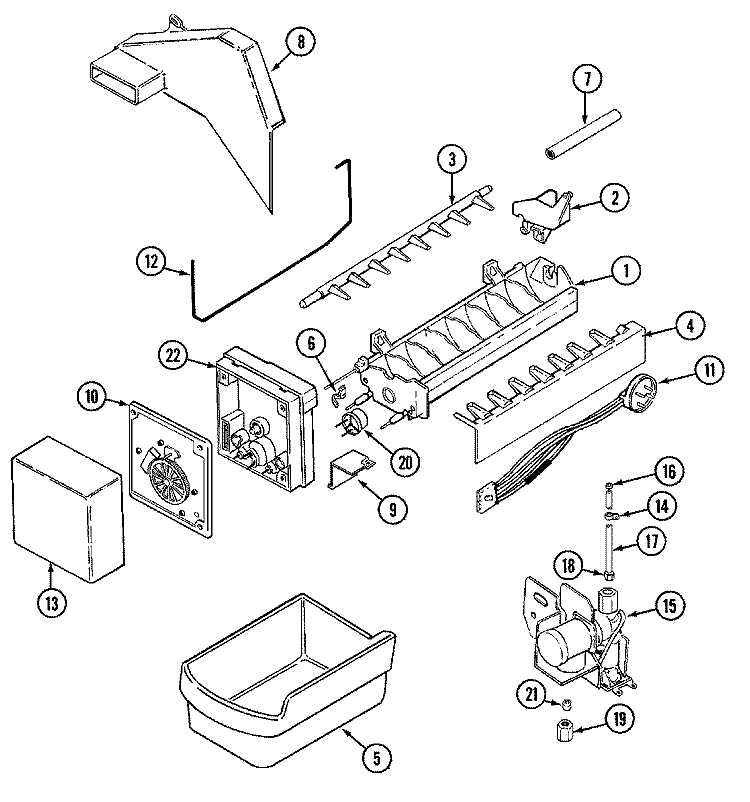 ICE MAKER Diagram and Parts List for GT19Y8FV  Maytag Refrigerator