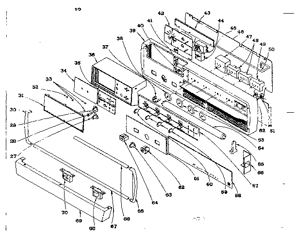 Backguard Section Diagram and Parts List for 101919582  Kenmore Range