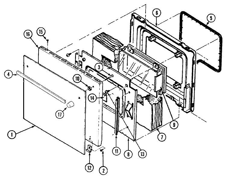 DOOR Diagram and Parts List for WME3020B  Jenn-Air Microwave Oven Combo