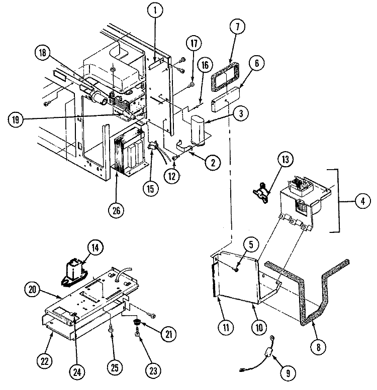 INTERNAL CONTROLS (RCM48J / JW - 14T) Diagram and Parts List for WMG3020B  Jenn-Air Microwave Oven Combo