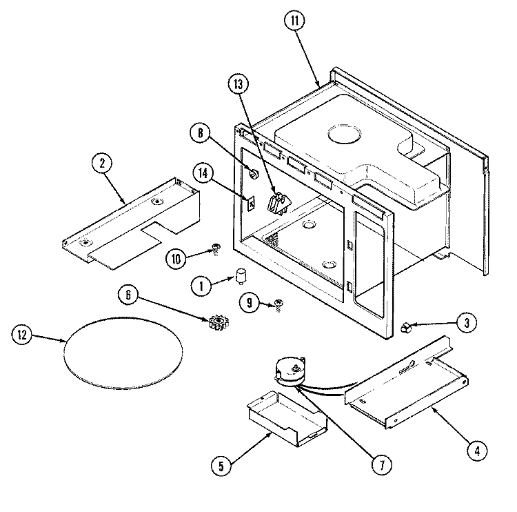 TURNTABLE Diagram and Parts List for A9495XRB  Admiral Microwave Oven Combo