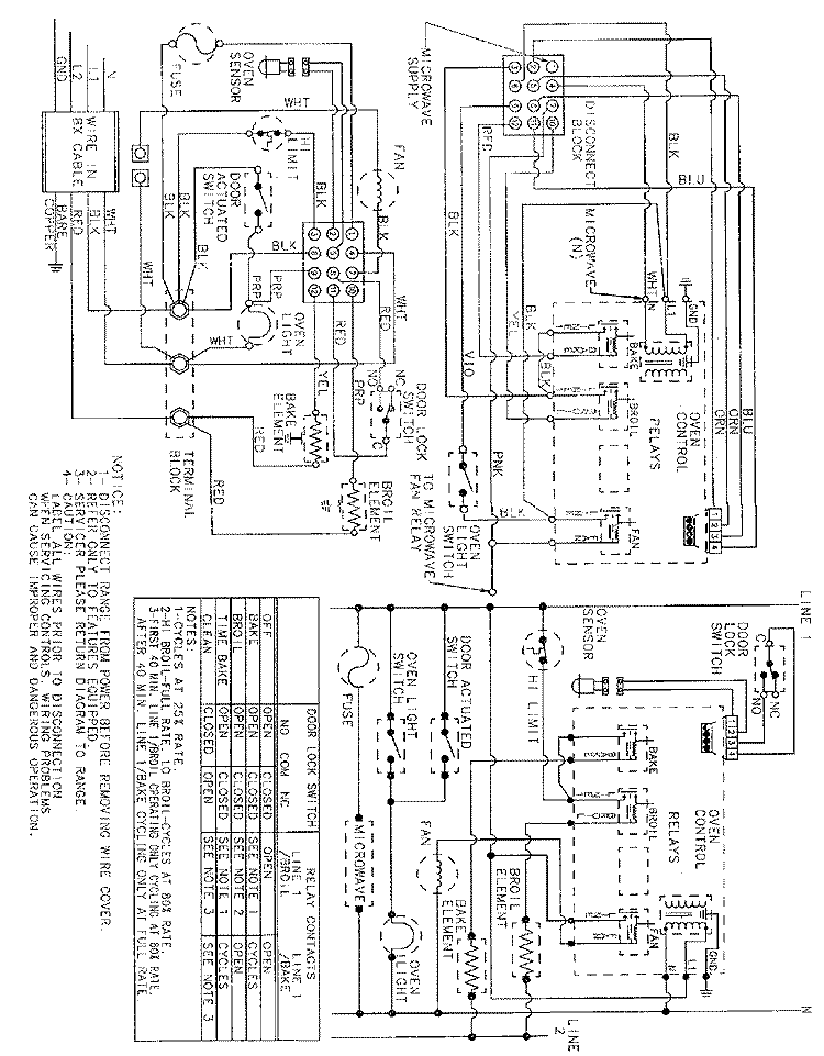 WIRING INFORMATION Diagram and Parts List for WME3020B  Jenn-Air Microwave Oven Combo