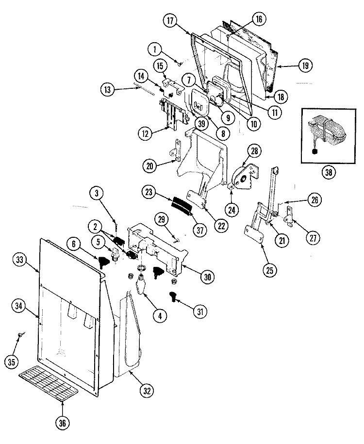 ICE & WATER DISPENSER Diagram and Parts List for GS20X7D3V DP09A Admiral Refrigerator