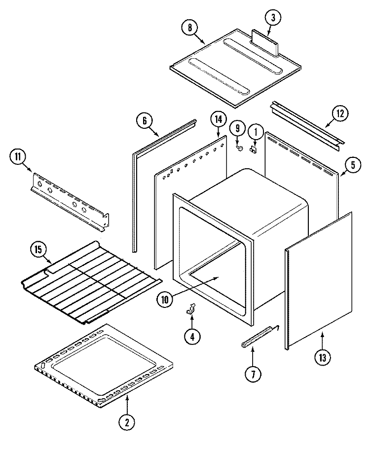 OVEN Diagram and Parts List for 16TA-4Z  Magic Chef Range