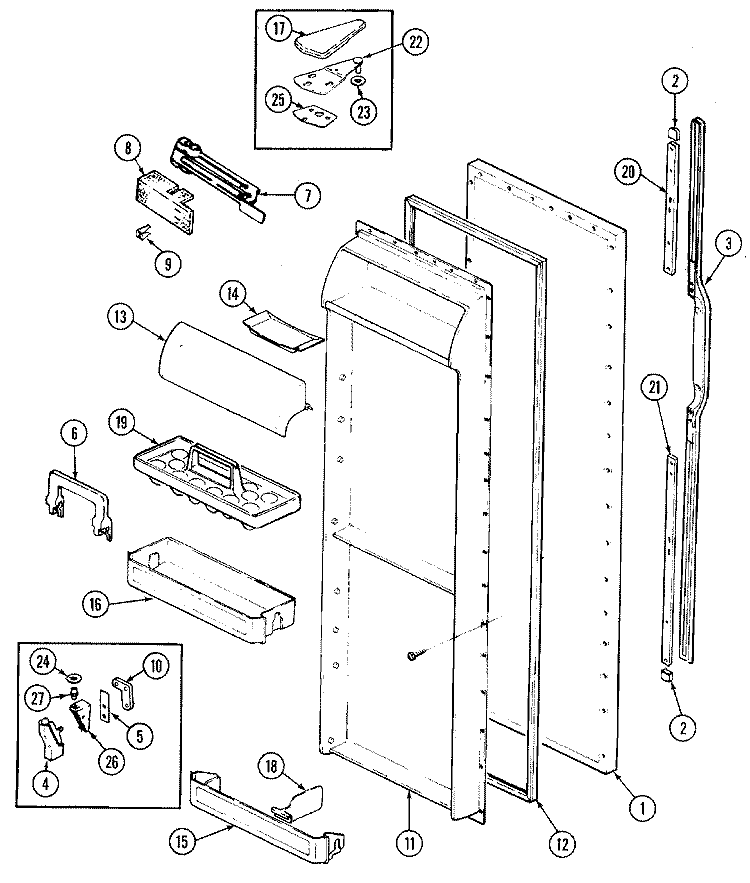 FRESH FOOD DOOR Diagram and Parts List for HRNS2239V  Admiral Refrigerator