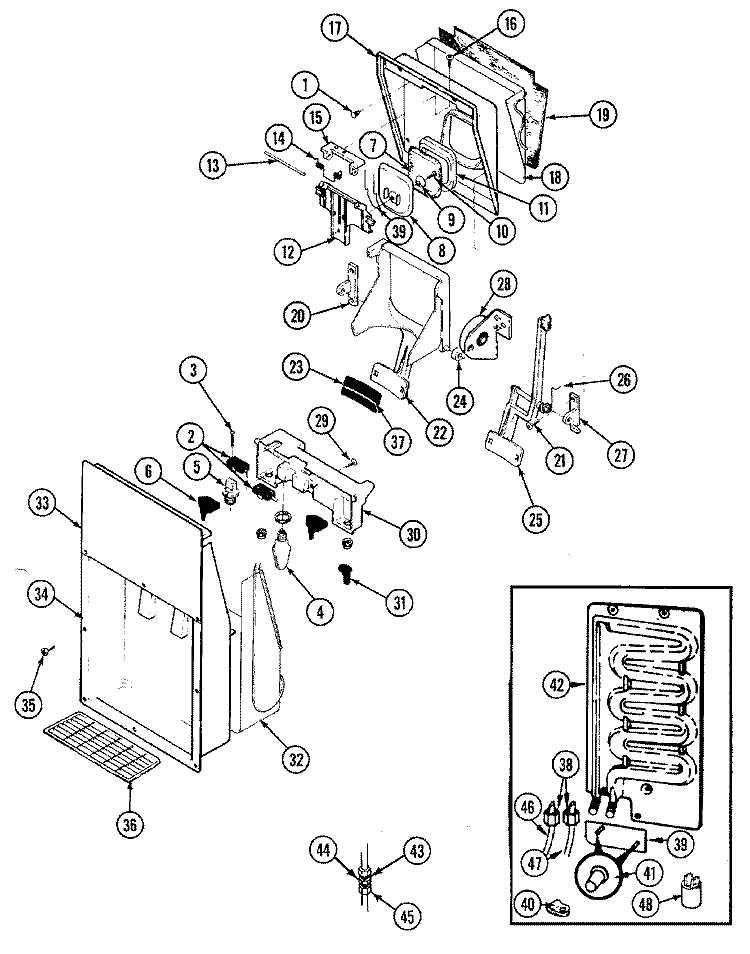 ICE & WATER DISPENSER Diagram and Parts List for GS22X8D3V DP36A Admiral Refrigerator