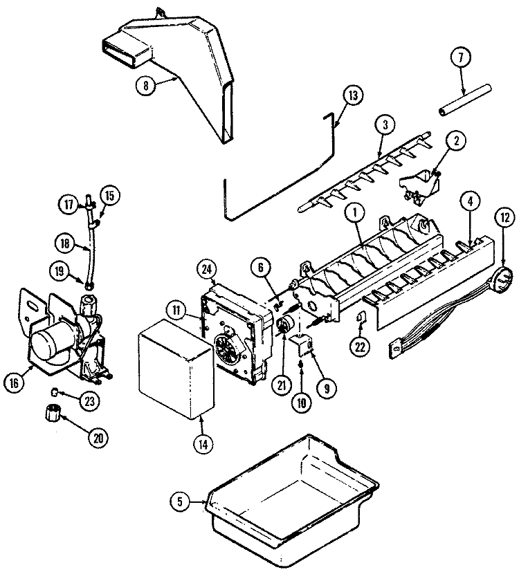 OPTIONAL ICE MAKER KIT (ICE - 25) Diagram and Parts List for MMD1700CGE  International Refrigerator