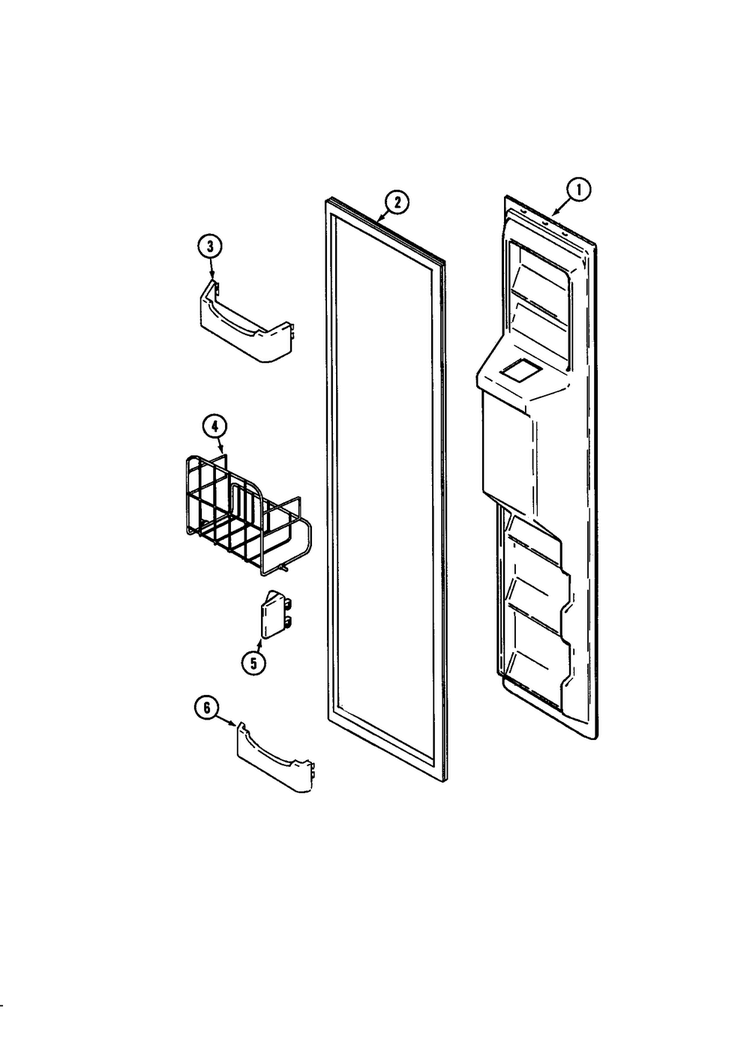 Freezer Inner Door Diagram and Parts List for JCD2289AER  Jenn-Air Refrigerator