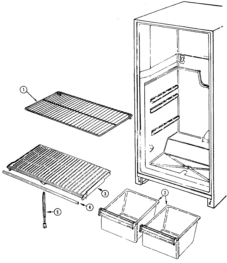 SHELVES & ACCESSORIES Diagram and Parts List for GT17X43A DF36A Admiral Refrigerator