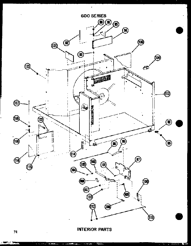 Interior Parts Diagram and Parts List for 212D-3JM P54655-43R Amana Air Conditioner