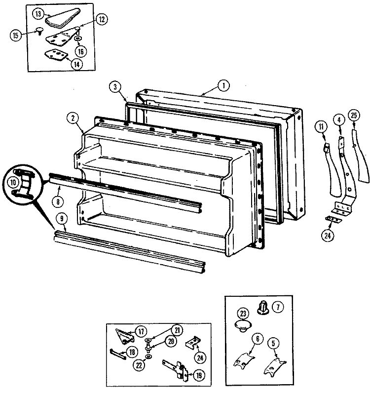 FREEZER DOOR Diagram and Parts List for GT15X6V  International Refrigerator
