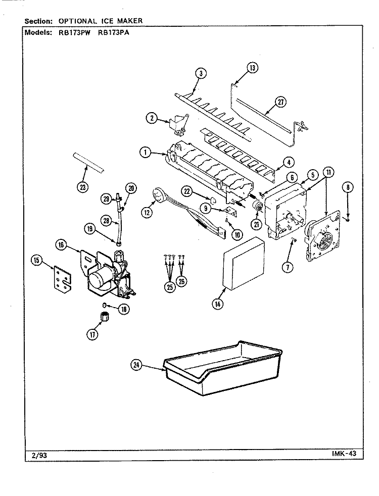 UNIT COMPARTMENT & SYSTEM Diagram and Parts List for RB171PFA DG29C Magic Chef Refrigerator