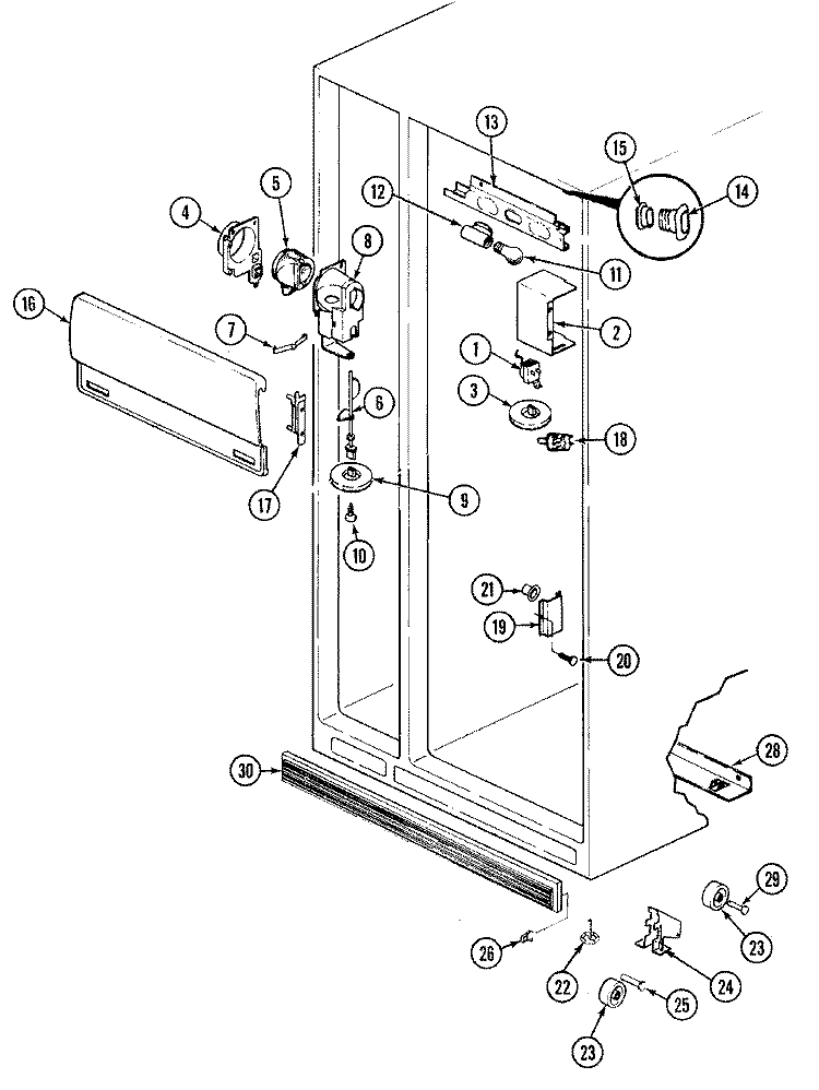 FRESH FOOD COMPARTMENT Diagram and Parts List for RCE224RDV DS38A Maytag Refrigerator