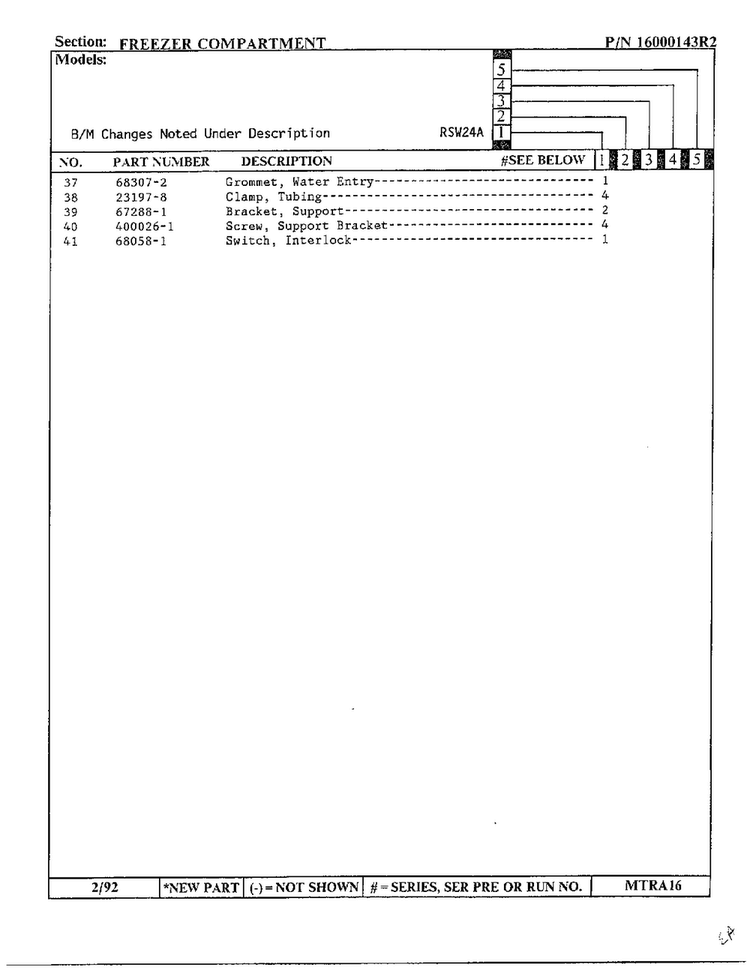 Freezer Compartment Page 3 Diagram and Parts List for 24712  Maytag Refrigerator