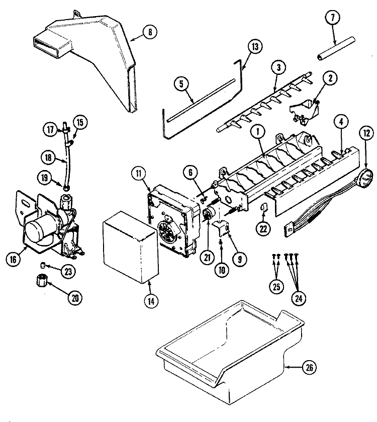 ICE MAKER KIT (ICE) Diagram and Parts List for RB214RFA DG80A Magic Chef Refrigerator