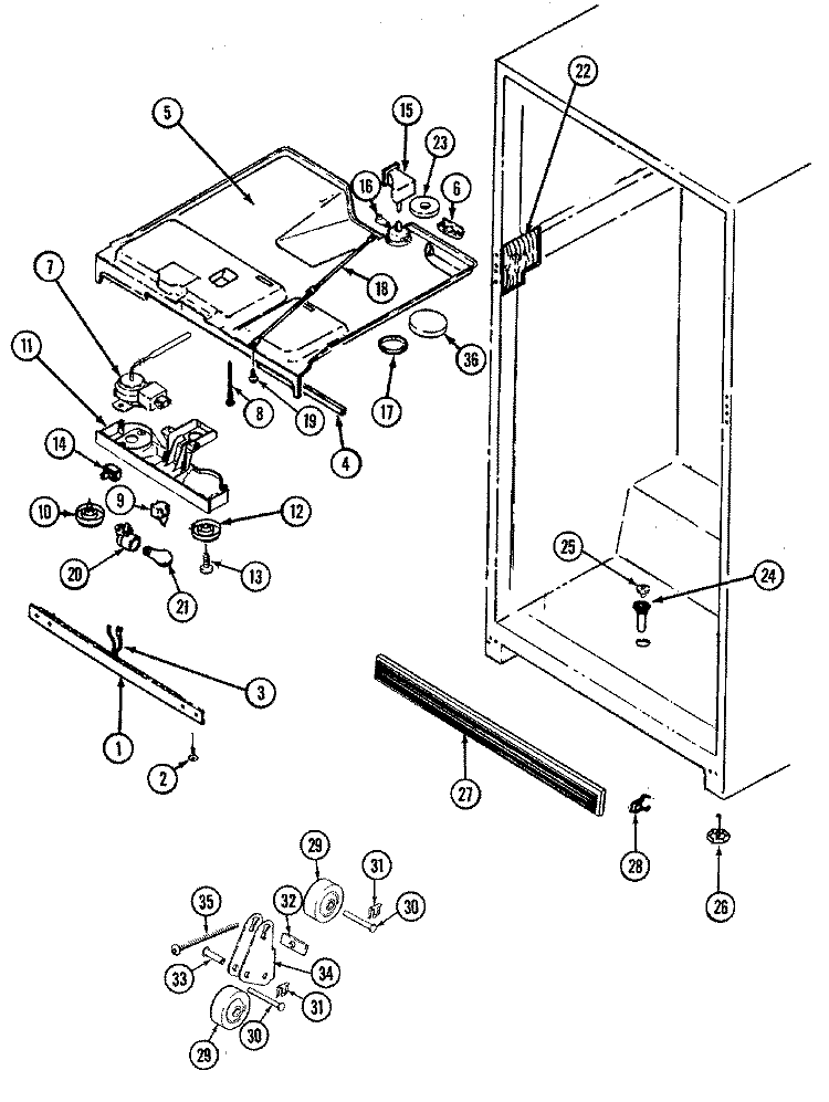 FRESH FOOD COMPARTMENT Diagram and Parts List for RB234RDA DG86A Admiral Refrigerator